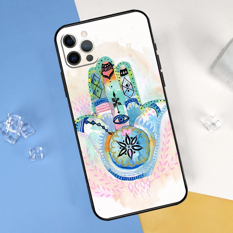 Чехол-рука Хамса Фатимы для iPhone 16 15 13 12 11 14 Pro Max Mini Чехол для iPhone 16 15 XR X XS Max Plus Чехол для телефона