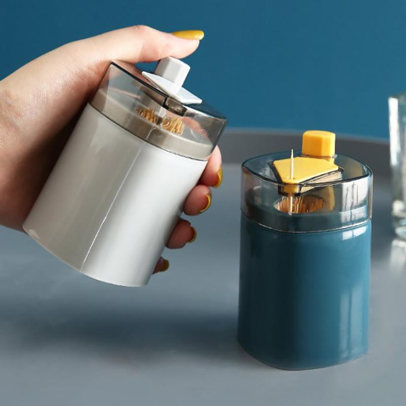 Контейнер для зубочисток Портативный автоматический выдвижной пресс с функцией автоматической выписки Пылезащитный обеденный стол в скандинавском стиле Диспенсер для зубочисток