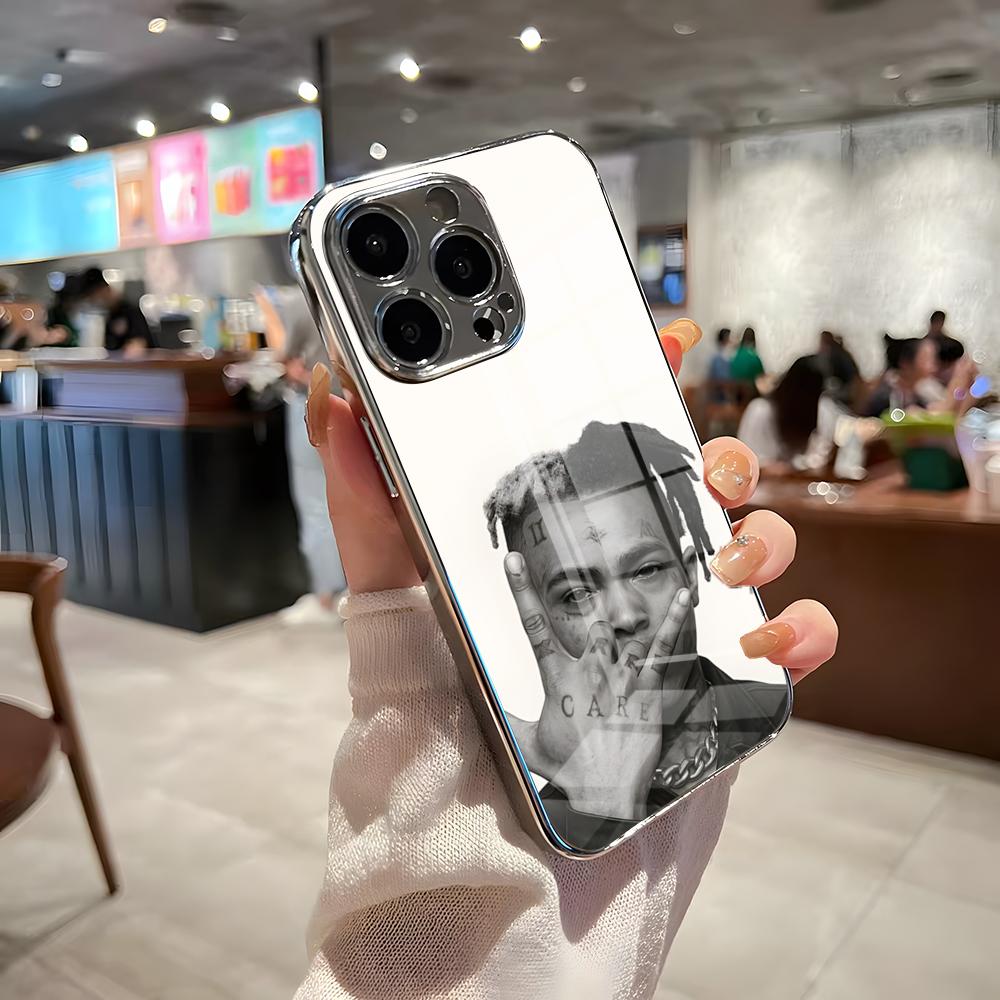 Чехол для телефона рэпера XXXTENTACION для iPhone 17 Pro Max 15 Pro 16 14 Plus 12 13 Mini 11 Pro, противоударный, гальванизированный стеклянный чехол
