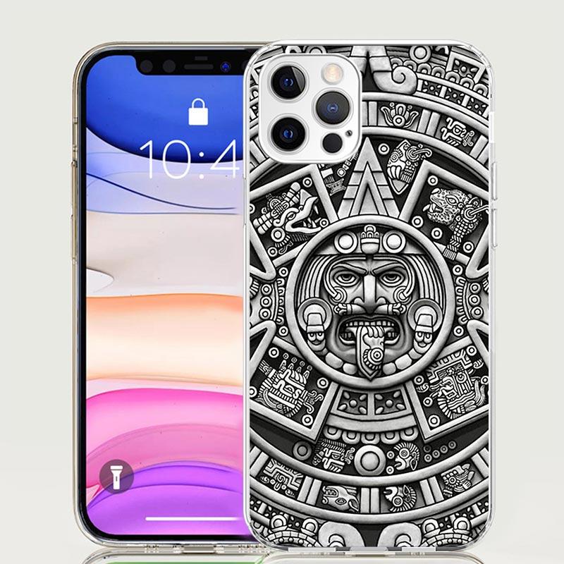 Mayan Stone Totem Pole Phone Case For iPhone 17 Air 16 15 Plus 11 14 Pro Max 13 Mini 12 7 8 + SE Pattern Art Customized Cover 17