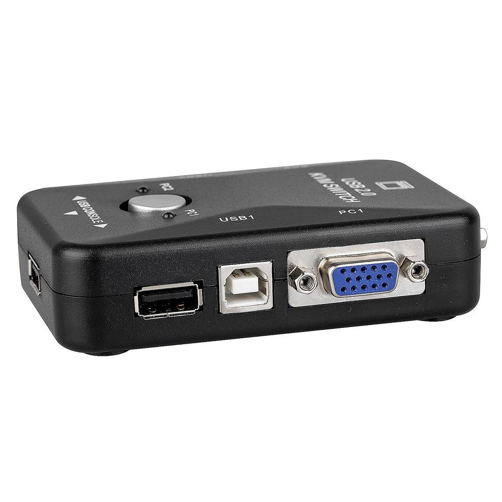 USB VGA KVM Switch 2 Port Share Desktop Laptop Video Monitor LCD Keyboard Mouse