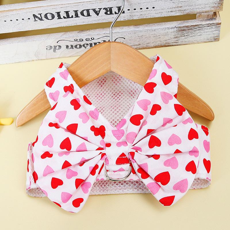 Милый питомец кошка маленькая собака померанский шпиц би медведь собачья одежда бант нагрудный ремень поводок для выгула собаки жилет