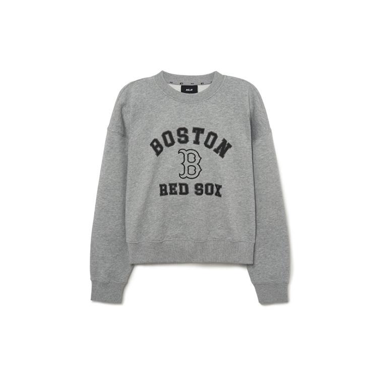 Новая женская толстовка MLB RED SOX серая 3FMTV0231-43MGS
