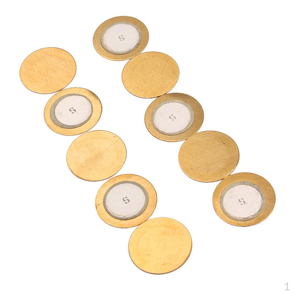 10 Pieces Piezo Elements Sounder Sensor Trigger Drum Disc DIY 35mm Copper