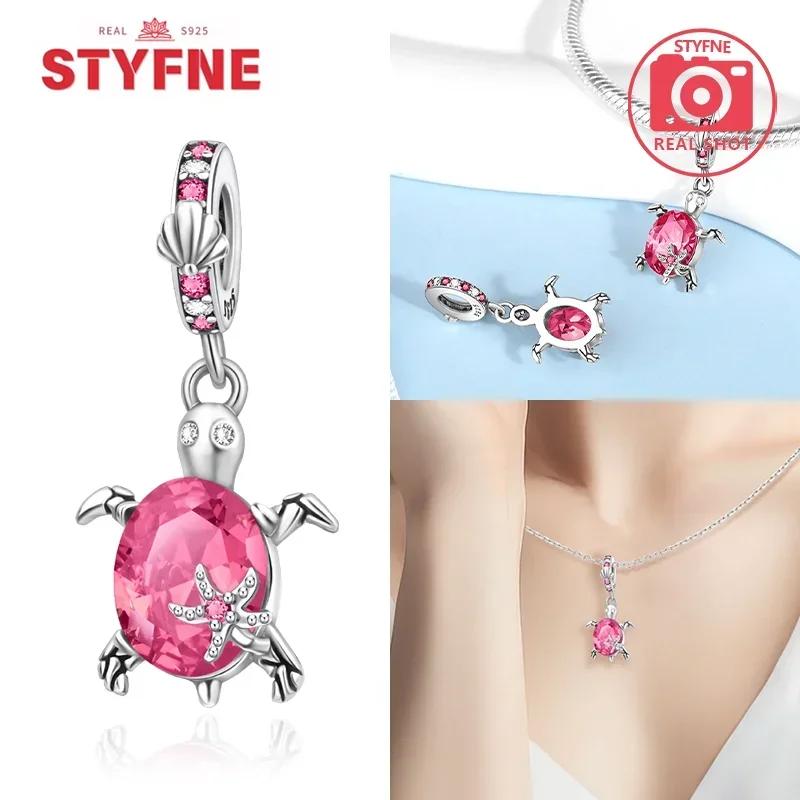 Женский браслет DIY Изысканные ювелирные изделия Подарки Оригинальные шармы Бусины Медь Морская серия Синяя черепаха Морская звезда Ракушка Подвески