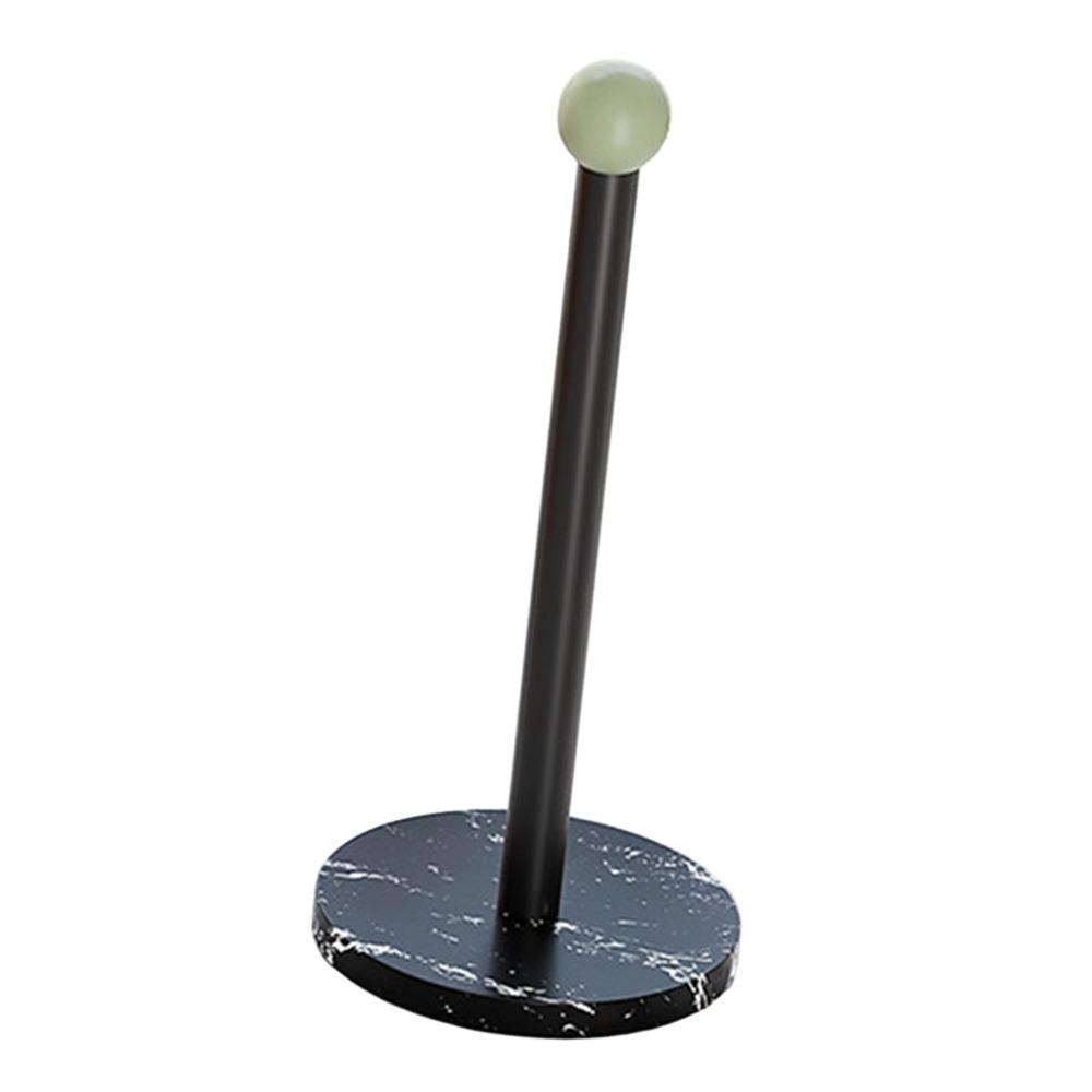 Iron Marble Paper Towel Holder Weighted Base Anti Slip Countertop Paper Towel Stand Black Green Space-Saving