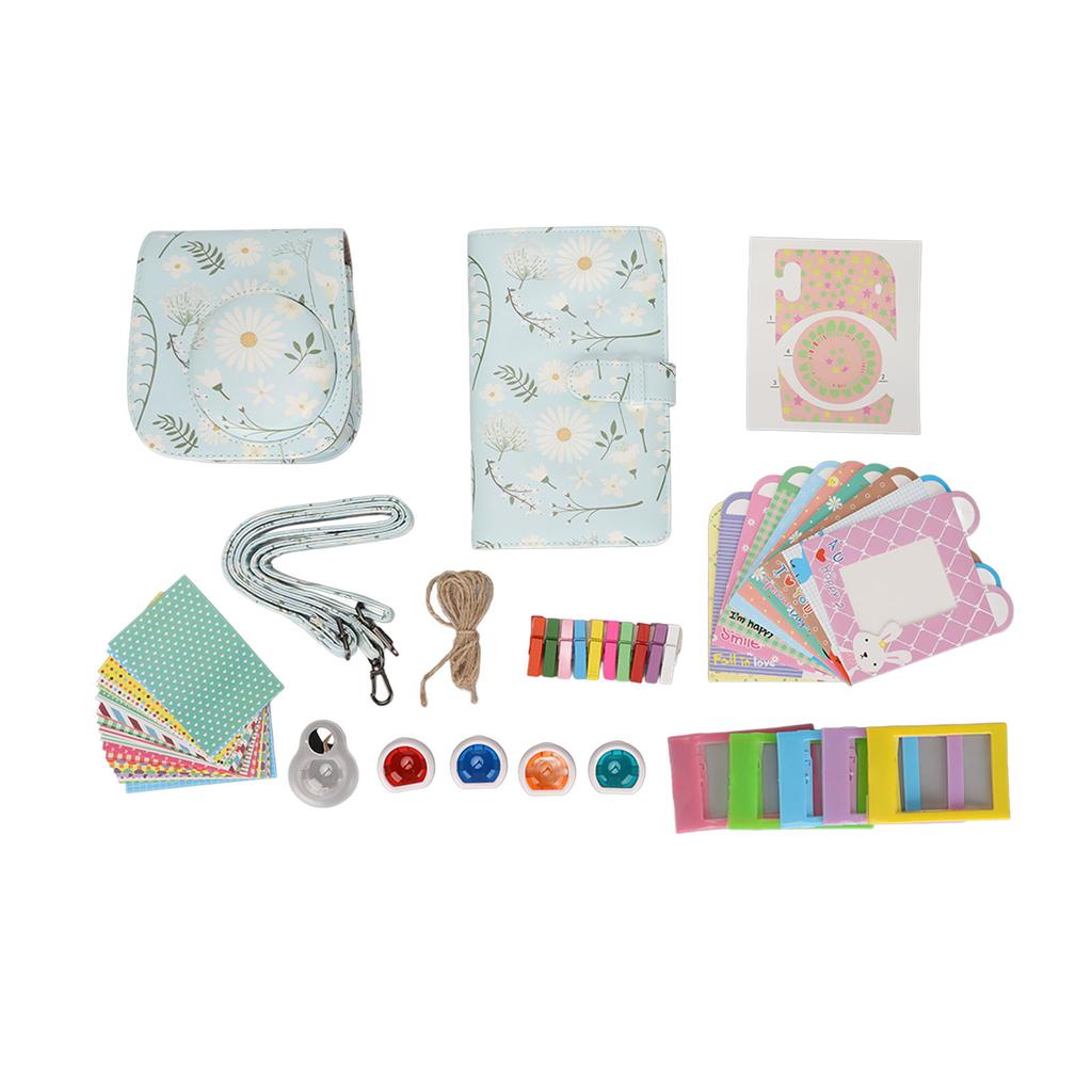 For Fujifilm Mini 11 Instant Camera Accessories Includes Camera Case Border Sticker Photo Frame and More Daisy Color