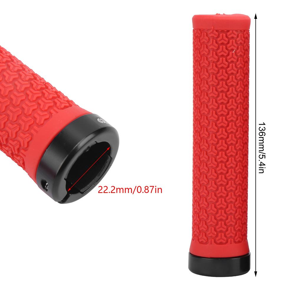 Mountain Bike Handlebar Single Locking Grips Shock Absorbing Rubber Grips