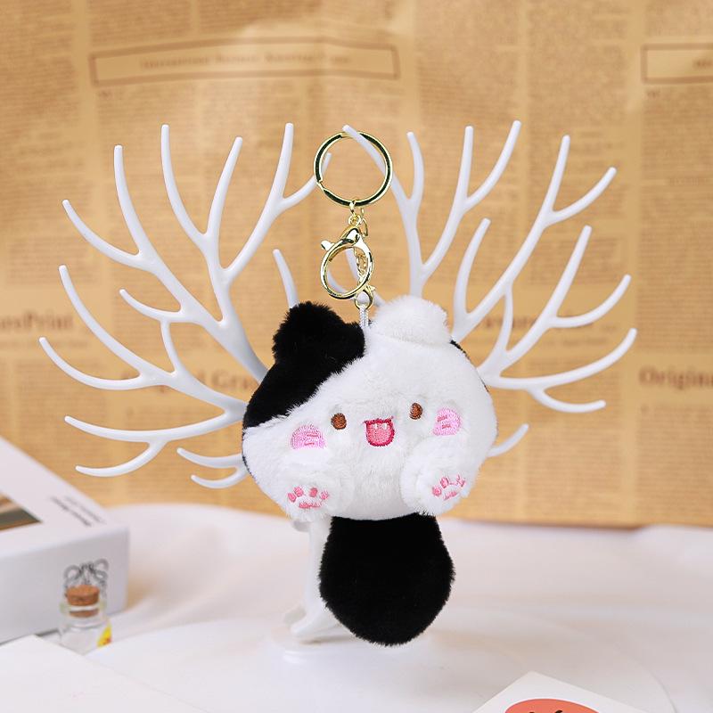 Cute Cat Dumpling Squeaky Pendant Keychain Plush Toy