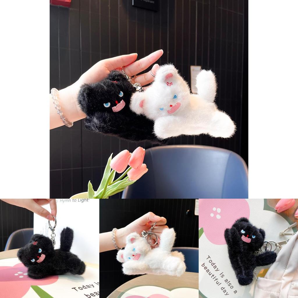 Fluffy Cat Keychain Plush Toy With Cartoon Design For Kids And Collectors