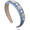 АВГУСТ АЛИСА Смелая Цветок Кристалл Сатиновая Повязка на Голову [Синий]
