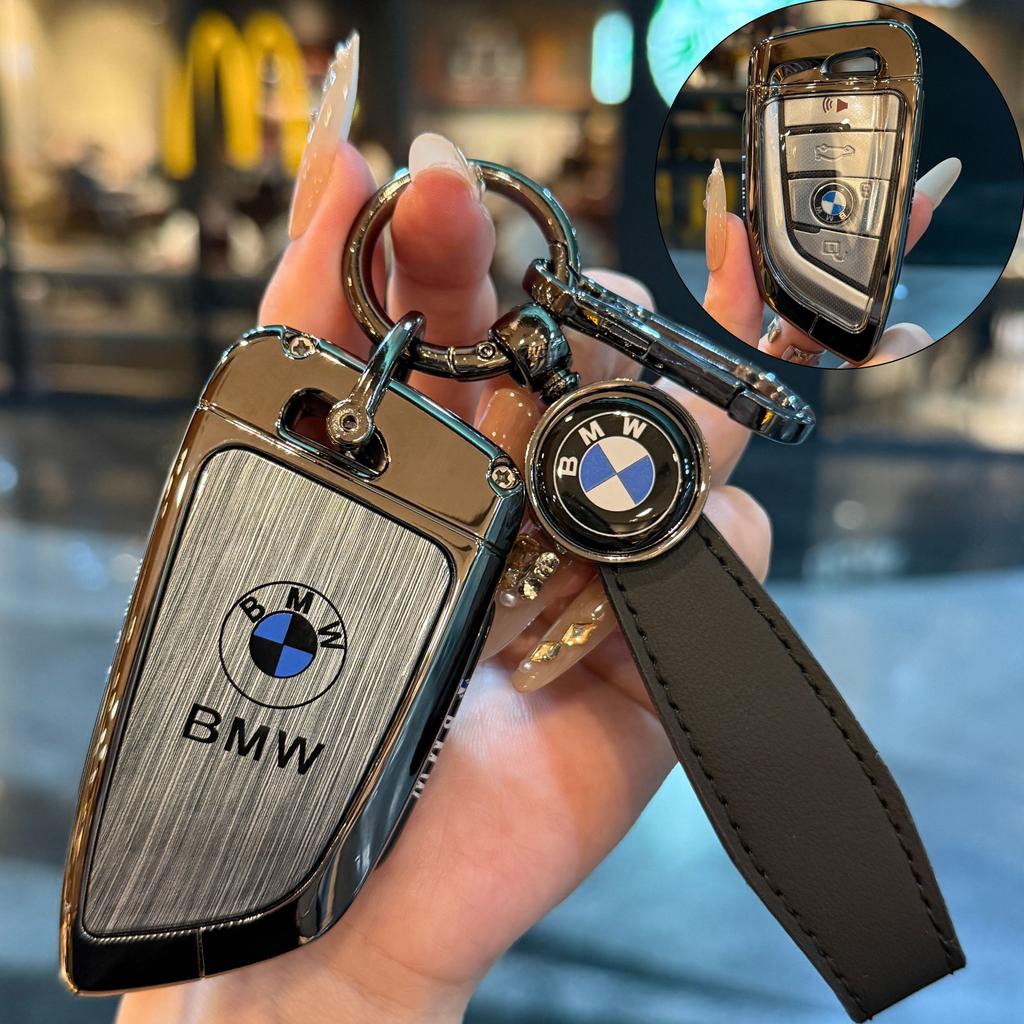 Leather Car Remote Key Case Cover Shell Fob For BMW X1 X3 X5 X6 X7 1 3 5 6 7 Series G20 G30 G11 F15 F16 G01 G02 F48 Keyless PS9