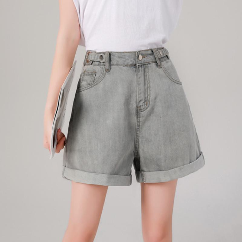 Летние женские модные джинсы, джинсовые шорты, свободные повседневные шорты для завивки, джинсы с эластичной резинкой на талии, большие размеры