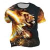 Boutique Men's Vintage T-Shirt Oversized 3D Tiger Print Short-Sleeved Top Men's Fashion Round Neck Sports Short Sleeve 6Xl