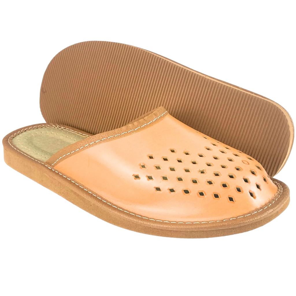 Covered, perforated and light men's slippers, men's house slippers 43