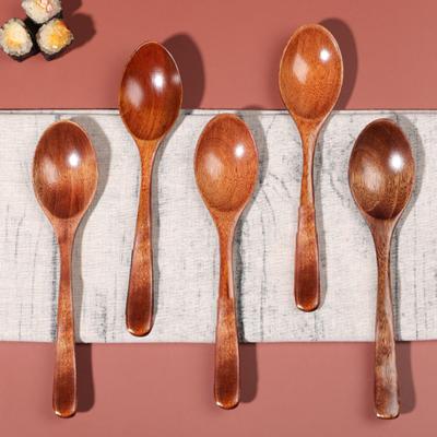 Удобная легкая прочная однотонная тонкая работа прочная деревянная ложка для ресторана деревянная ложка