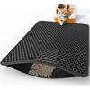 Cat Litter Mat - 23.2" x 14.6" Small Litter Box Mat with Double Layers, Urine-Proof and Non-Slip Litter Trapping Mat, Easy to Clean Kitty Litter Mats