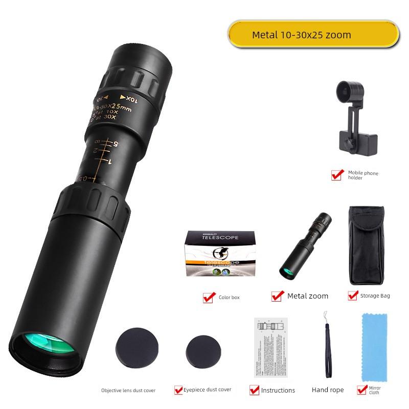 Adult Professional-Grade Bird-Watching Telescope with Variable Magnification 10-300X40, Portable High-Magnification Monocular for Travel