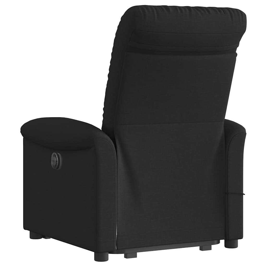 Electric Recliner Chair with Lift Function Black Fabric