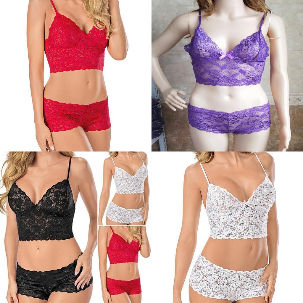 Erotic Lace Lingerie Set With Sheer Tulle And Adjustable Straps For Romantic Nightwear