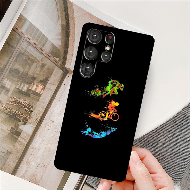 Bike Cycling Art Phone Case For Samsung Galaxy S25 Ultra S9 S10 S20 S22 S21 Plus S23 FE S24 Ultra Full Cover