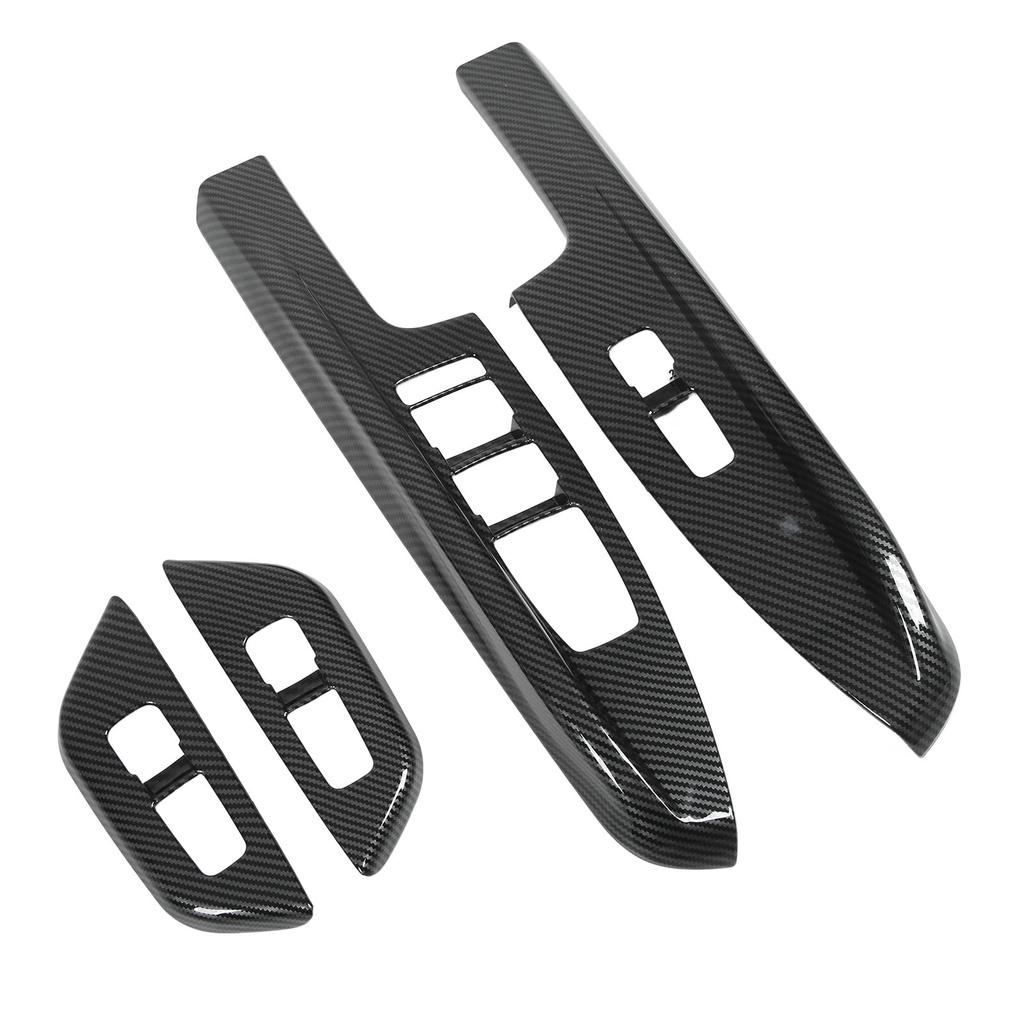 4 Pcs Door Window Control Panel Cover Carbon Fiber Style Window Lifter Decor Replacement for Kia