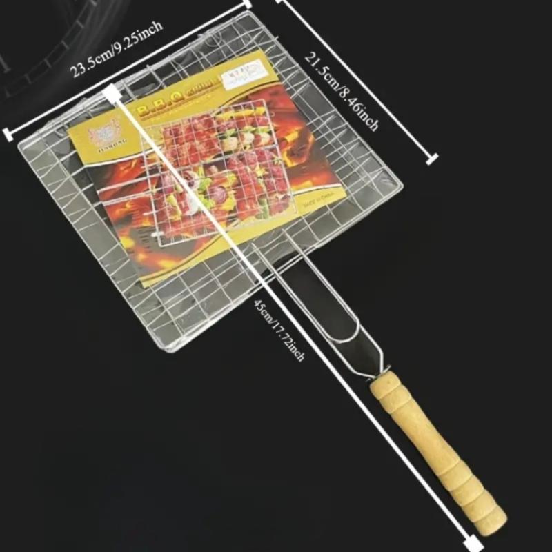 Прочные щипцы для гриля и барбекю для рыбы, гамбургеров, овощей, утолщенная проволока, нескользящая ручка, прочные зажимы для приготовления пищи, инструменты для кемпинга и барбекю на открытом воздухе