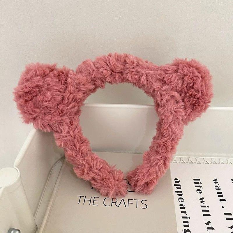 Мультяшная плюшевая повязка на голову: Милый аксессуар для волос для женщин и детей, идеально подходит для умывания лица