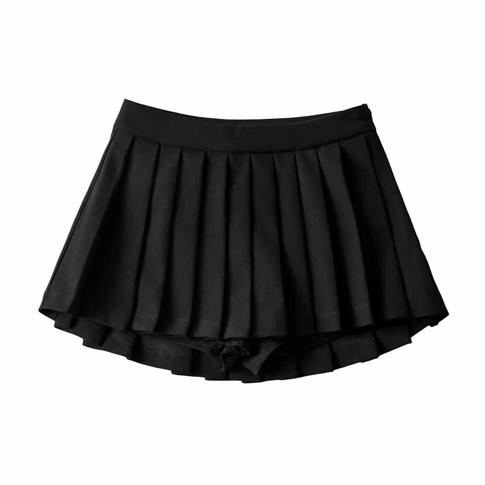 High-Waisted Short Front Long Back Anti-Slip A-Line Pleated Skirt Umbrella Skirt Tennis Skirt