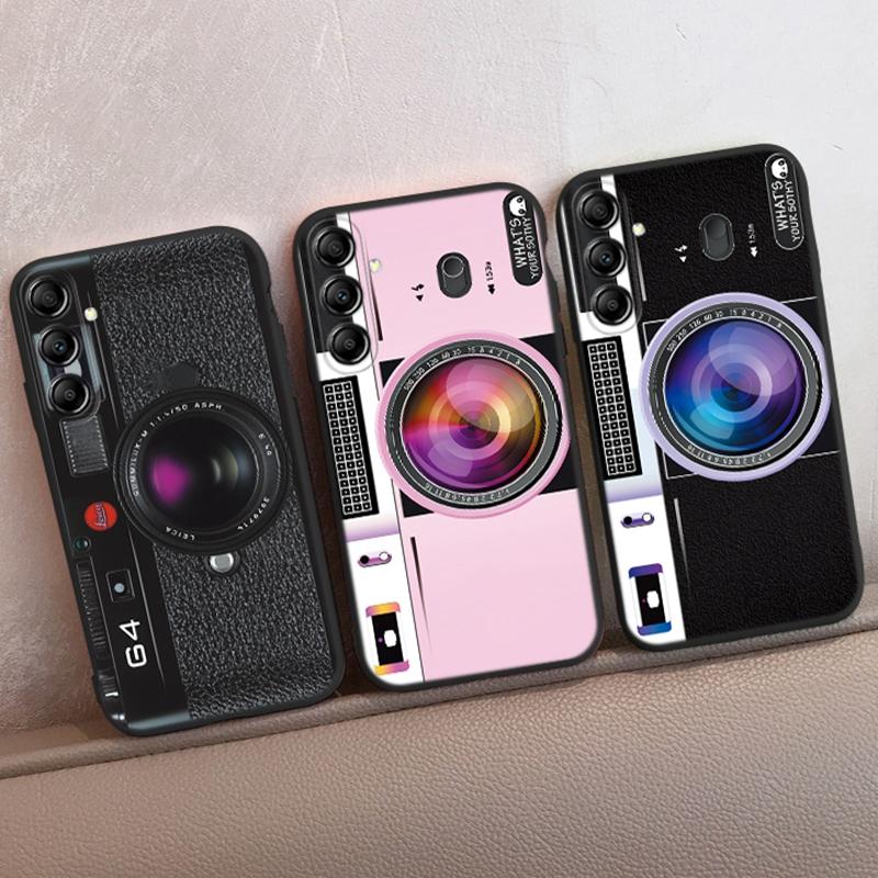 Funny Camera Patterned Phone Case For Samsung S24 S23 Ultra Plus A55 A54 A35 A34 A25 A24 A23 A15 A14 4G 5G For Samsung A54 Shockproof Bumper Cover