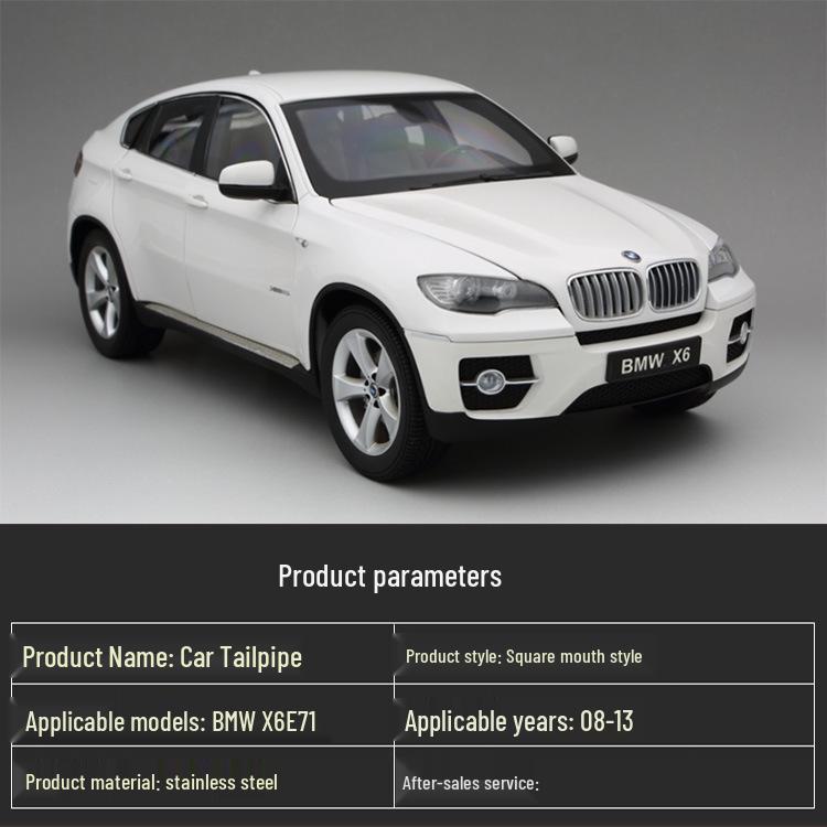 08-13 BMW X6 E71 Черный Квадратный Выхлопной Патрубок Глушитель из Нержавеющей Стали