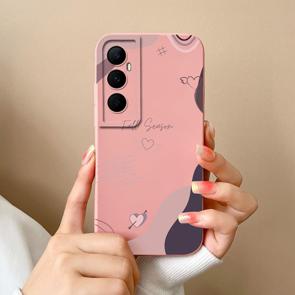 For Realme C65 4G Phone Case Butterfly Cat Ultra Thin Liquid Silicone Camera Protection Back Cover For Realme C 65 Funda Carcasa