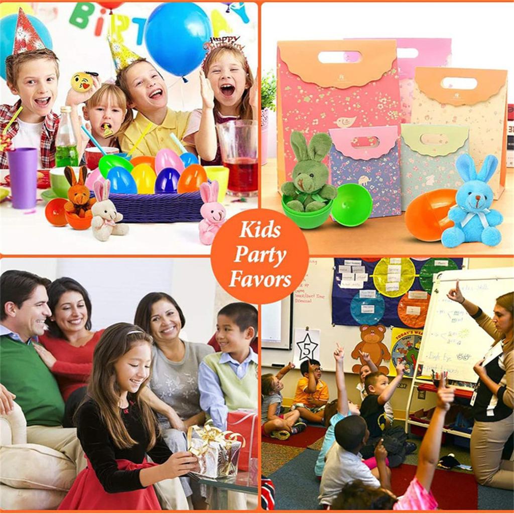 12 шт. наполненных пасхальных яиц, корзинок, наполнителей с куклами-кроликами, для мальчиков и девочек, пасхальные подарки, вечеринка, кукол-наполнителей