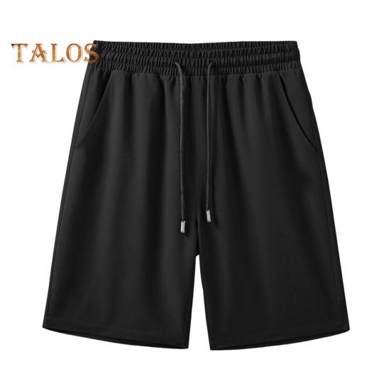 Men Casual Shorts Solid Color Regular Fit Shorts with Reinforced Pockets Running Work Outdoor Sports Shorts