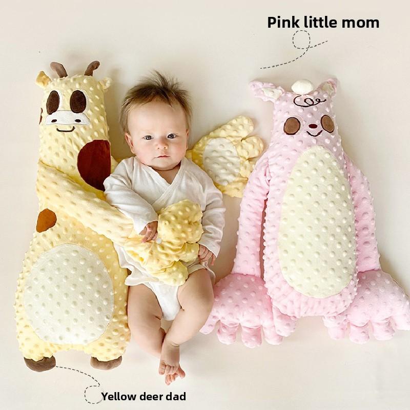 Подушка-помощник для сна в форме жирафа, игрушка для ладони с наполнителем из жемчужного хлопка для новорожденных и младенцев