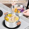 Stainless Steel Fryer Multi-functional Steamer Pot with Handle Steamer and Frying Basket Deep Fryer Pots for Kitchen Accessories