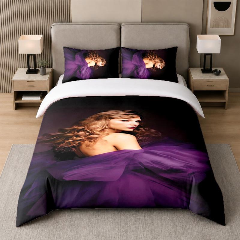 3Pcs Bed Set,Taylor Swift 1 Duvet Cover and 2 Pillowcases, Printed Bedding Decor For Guest Room