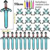 12-72Pcs Inflatable Weapons for Kids Pixel Diamond Swords Inflatable Swords for Theme Party Birthday Halloween Party Cosplay