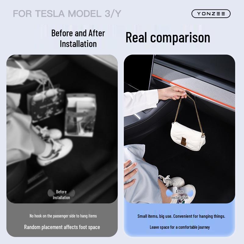 Кронштейн-крючок на приборную панель для модификации интерьера Tesla Model 3/Y/YL