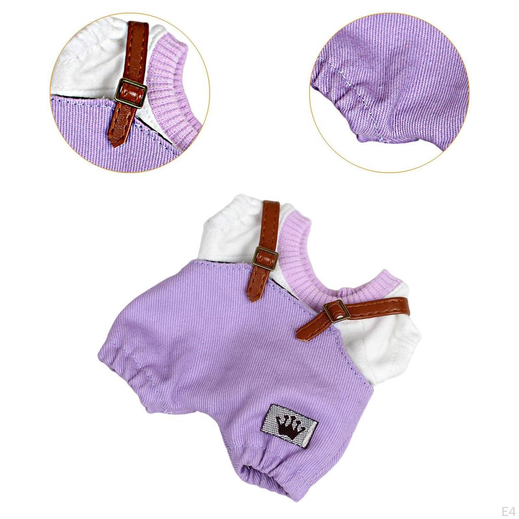 17cm Plush Doll Clothes Cute Accessories Comfortable Costumes Stylish Overalls