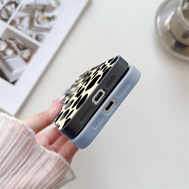 Чехол из закаленного стекла для iPhone 15 Pro Max Funda iPhone 11 13 14 15 12 XR 7 8 Plus X Xs 13pro 15pro с леопардовым принтом