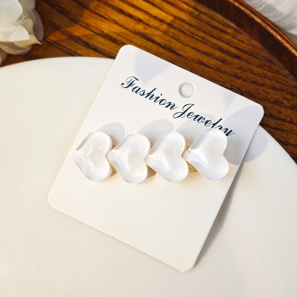 Dongdaemun Simple Color Ice Glitter Love Hairpin, Sweet Dopamine Children'S Bangs Duck Bill Clip