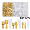 480Pcs 2.8/4.8/6.3mm Insulated Male Female Wire Connector Electrical Wire Crimp Terminals Spade Connectors Assortment Spring Kit