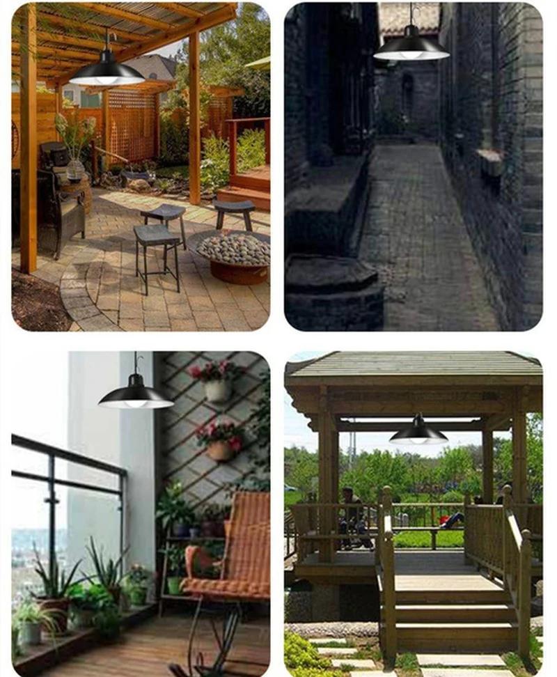 Солнечный подвесной светильник, уличная водонепроницаемая светодиодная лампа, люстра с двойной головкой, украшения с дистанционным управлением для внутреннего сарая, сарая, комнаты