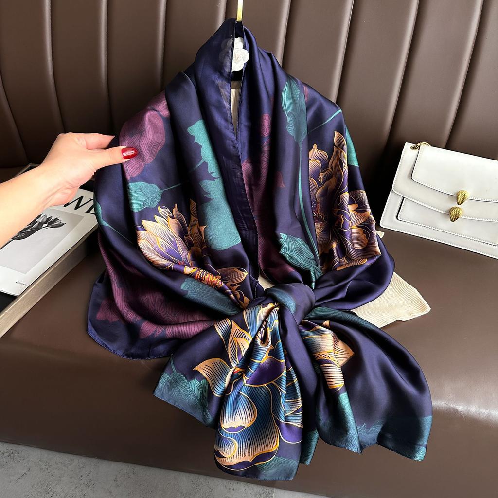 Long, High-quality Faux Silk Scarf, Shawl Scarf, Sun Brocade Long Scarf