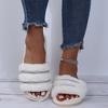 2025 Fashion Thicken Furry Slippers for Women House Flat Comfort Slippers Woman Winter Non Slip Wear-Resistant Sandals Female