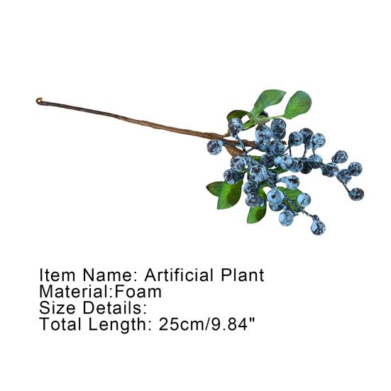 Lifelike Artificial Plant Faux Berry Fake Branch Simulation Blueberry Home Hotel Cafe Decor Prop