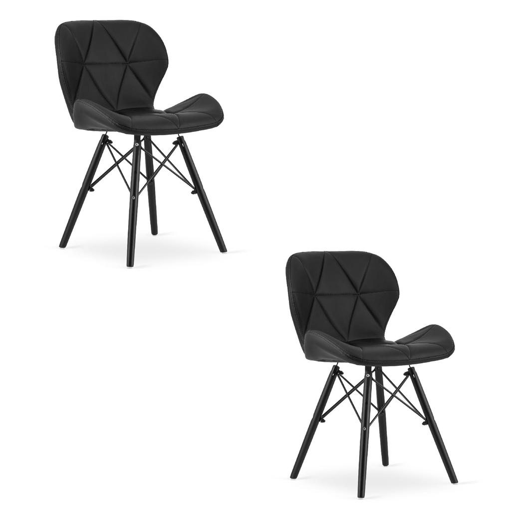 LAGO chair, eco-leather - black / black legs x 2