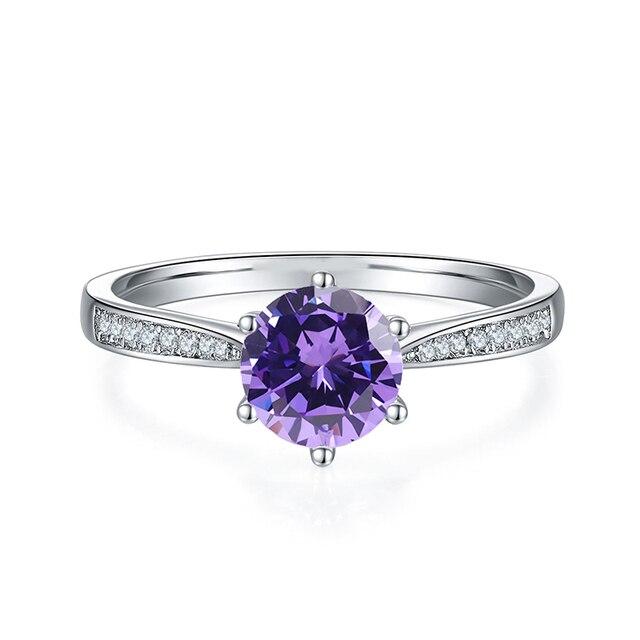 Кольцо с муассанитом для женщин, фиолетовое, розовое, красное, зеленое, желтое, с лабораторным бриллиантом, стерлинговое серебро 925 пробы, обручальные кольца, ювелирные изделия