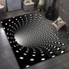 Стереоскопический 3D Иллюзионный Узор Ковер Противоскользящие Коврики для Дома для Спальни Гостиной Кабинета Коврик для Йоги, Большой Площади Черный Коврик